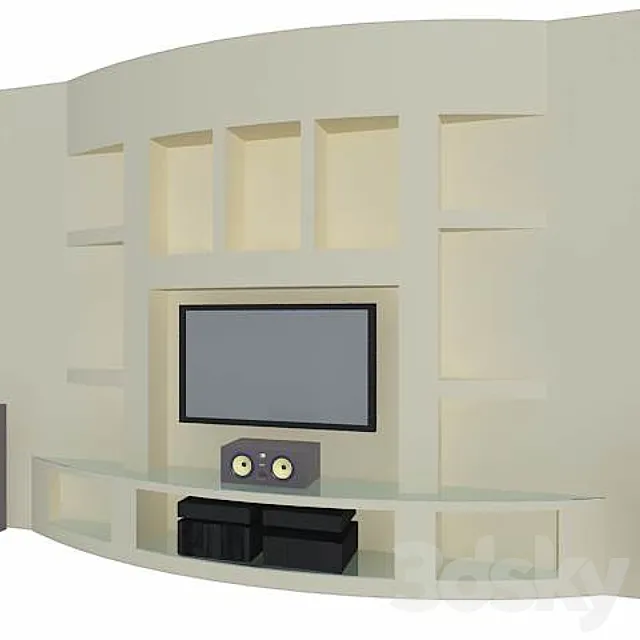 Niche under TV 3D Model
