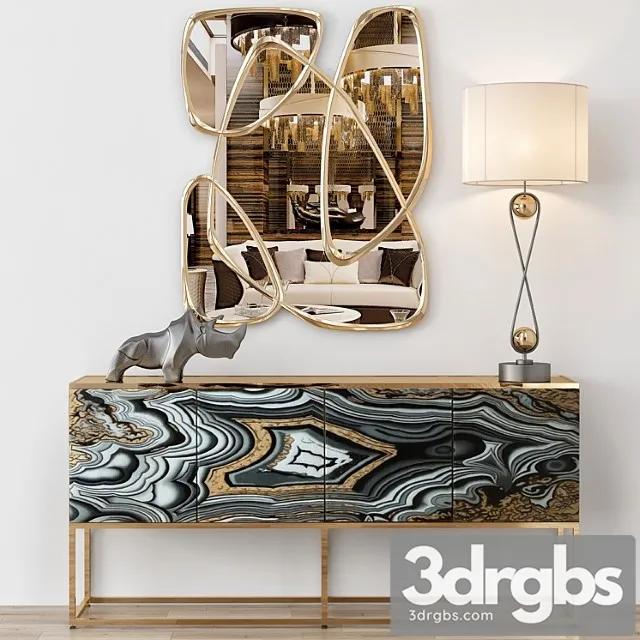 Nicola painted-agate console 2 3D Model Free
