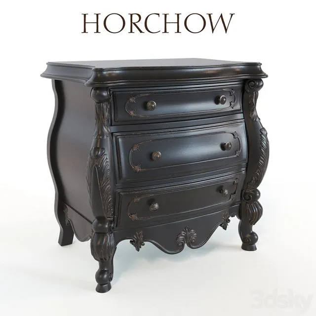 Nicolette Black Nightstand 3D Model