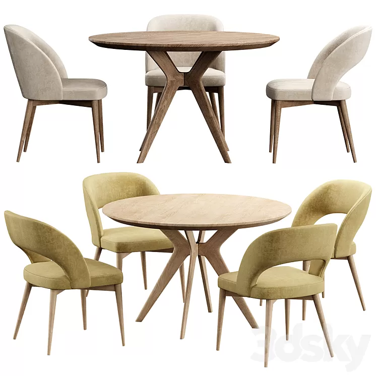 Niff Naff Chair Clark Table 3D Model Free