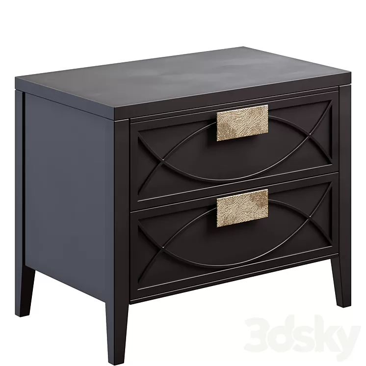 Nightstand Amelie Black Nightstand 3D Model Free