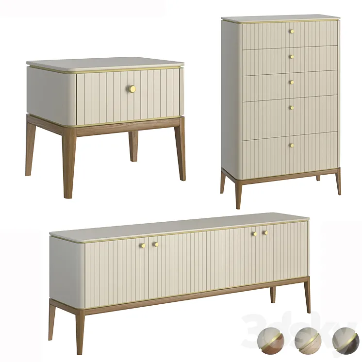 nightstand chest of drawers TV stand Milano MR.Room. Inmyroom 3D Model Free