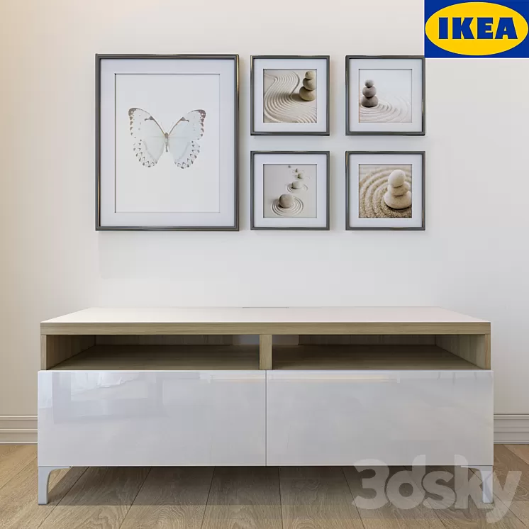 Nightstand IKEA BESTO with pictures 3D Model