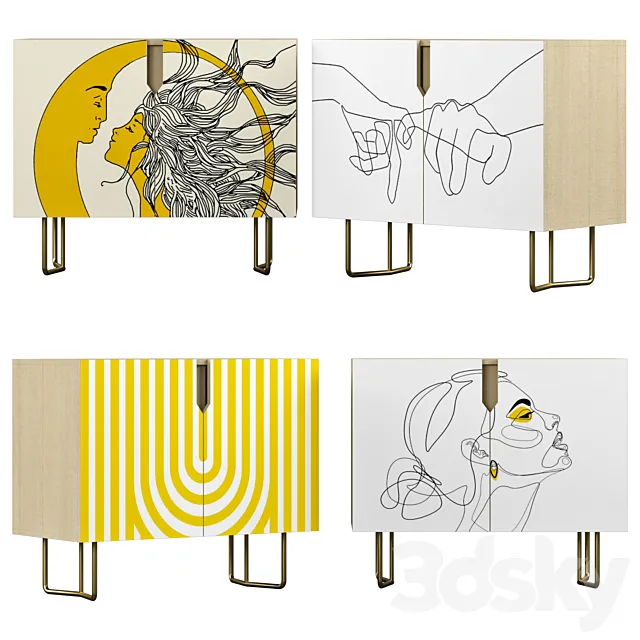 Nightstand set 01 | Yellow art | Society6 Free Download