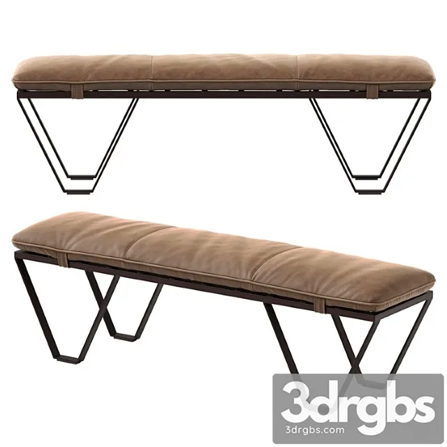 Nik leather bench 2 3D Model Free
