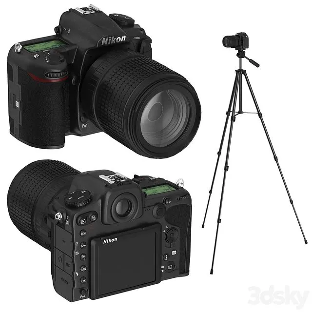 Nikon D500 on a crank 3D Model