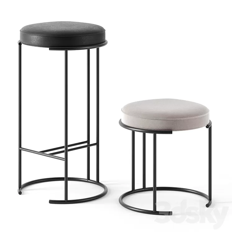 Nina stools by Living divani 3D Model