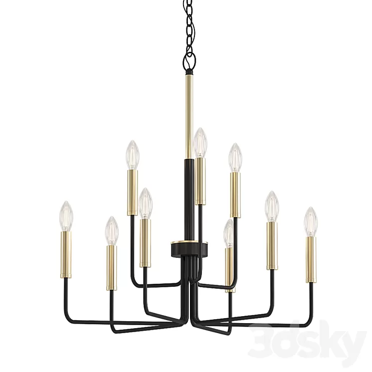 Nine Light Chandelier 3D Model Free