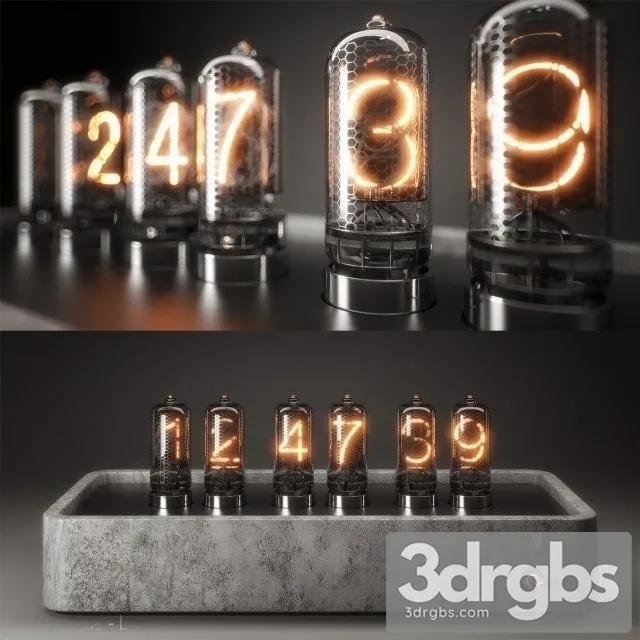 Nixie Light Clock 3D Model Free