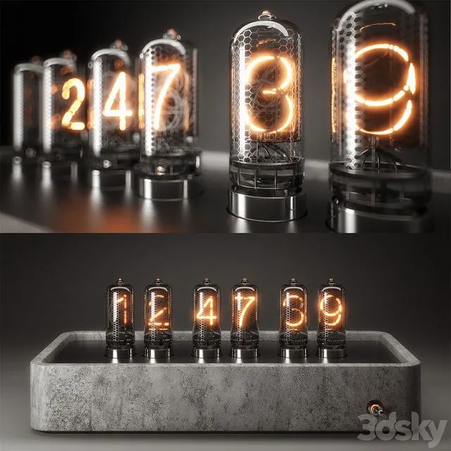 Nixie Tube Clock 3D Model