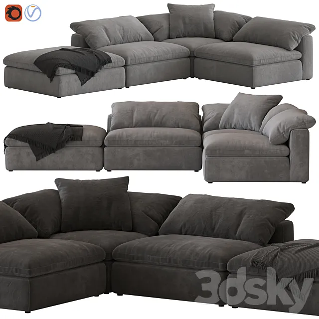 Noble Souls Realm Modular Sofa 3D Model