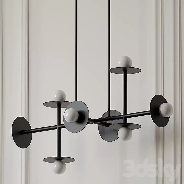 Nodes 8 Light Linear Suspension by Kelly Wearstler 3D Model