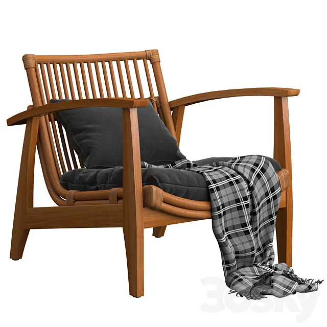 Noelie Rattan Lounge Chair 3D Model