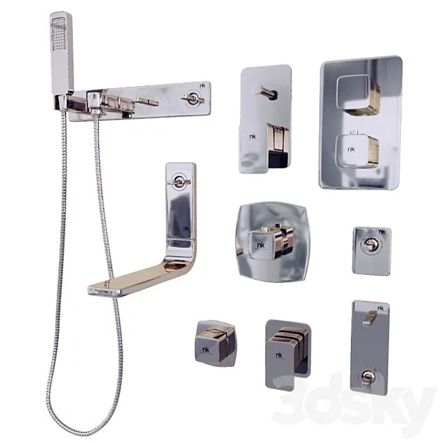 Noken Lounge Taps for wall 3D Model