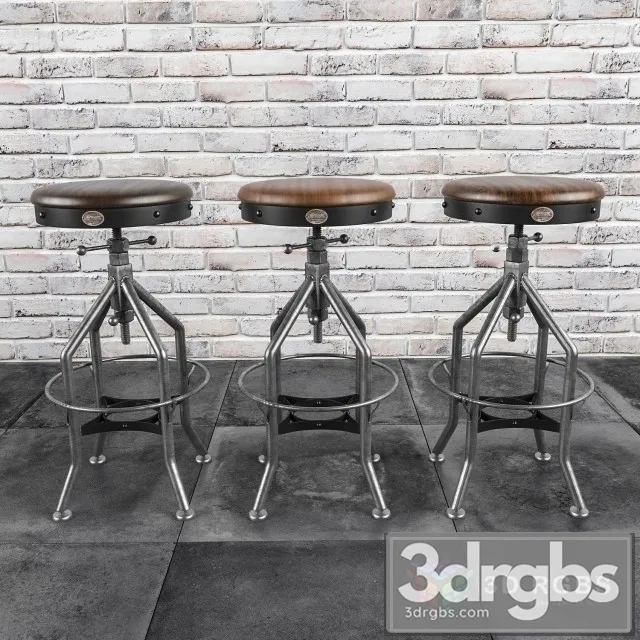 Nol Round Bar Stool 3D Model Free