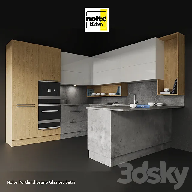Nolte Portland Legno Glas tec Satin 3DModel