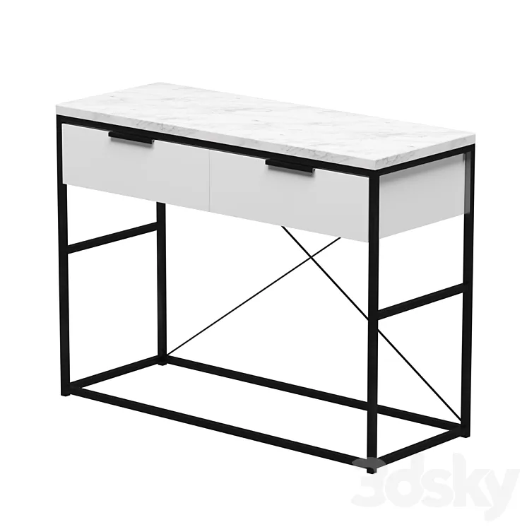 Nord Dressing table (White/Statuario) 3D Model Free