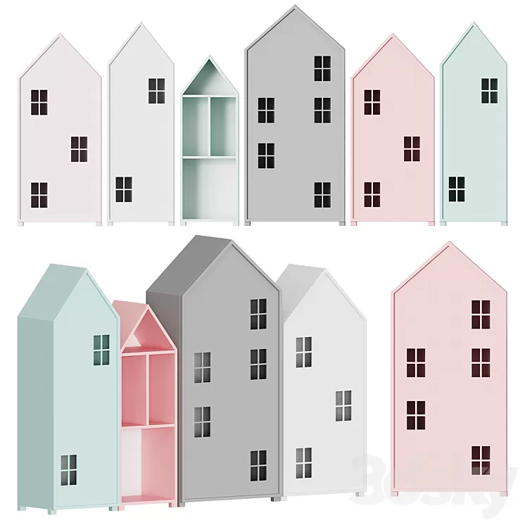 Nordic Bookcase for children 3D Model