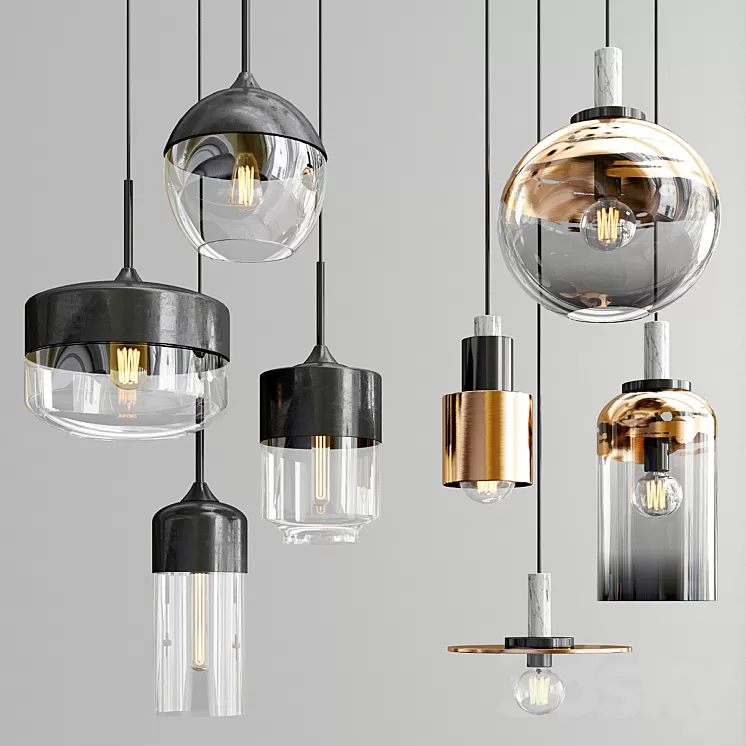 Nordic & Decorative Pendants 3D Model
