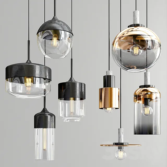 Nordic & Decorative Pendants 3DModel