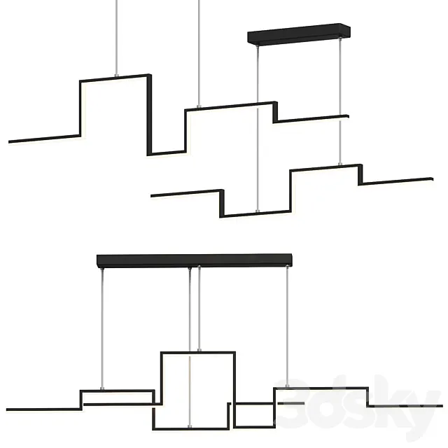 Nordic Geometry Linear – Pendant 3D Model