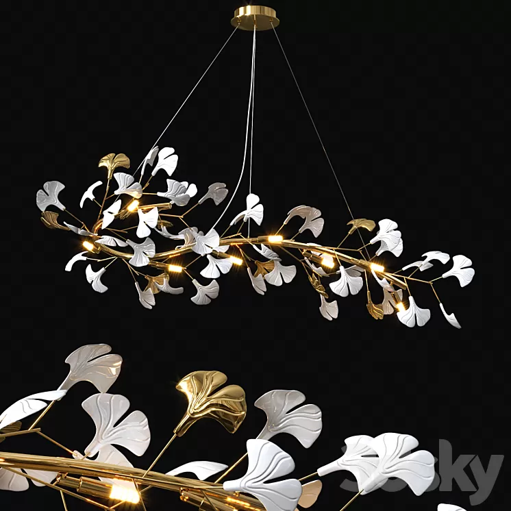 Nordic Ginkgo Leaf Pendant 3D Model Free