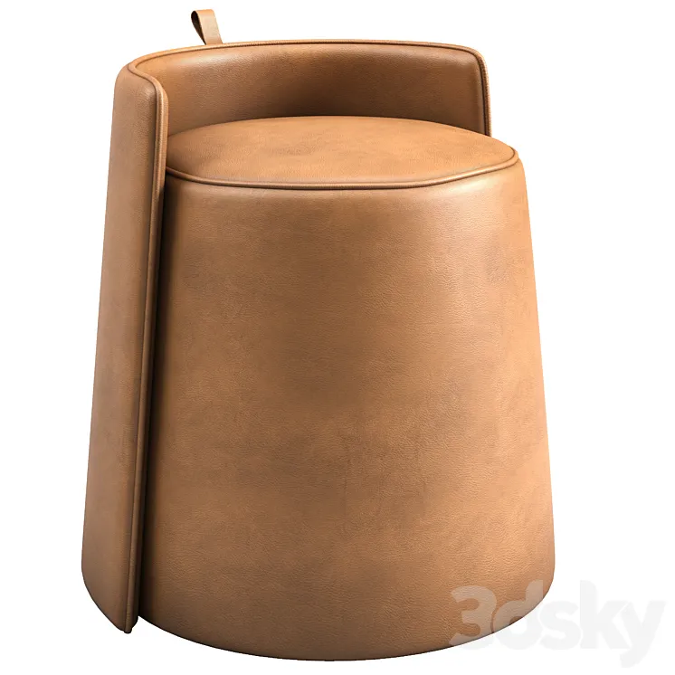 Nordic Parsons Chair Vanity Bonded Leather Armless Vanity Chair 3D Model Free