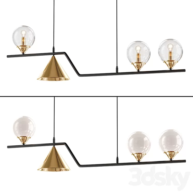 Nordic Style Black Chandelier 3D Model