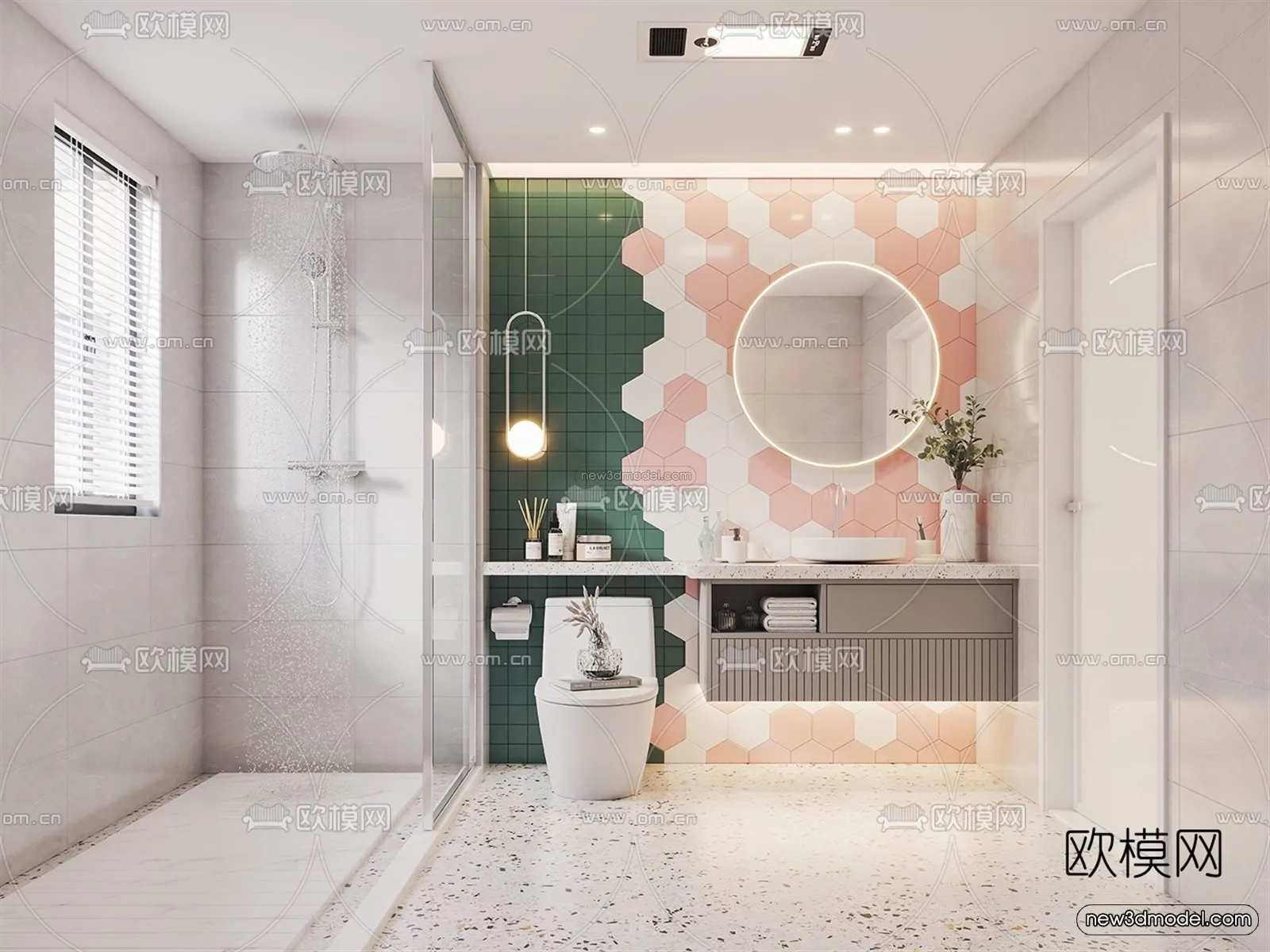 Nordic Style Interior 3D Blocks - Bathroom 3D Model - 503