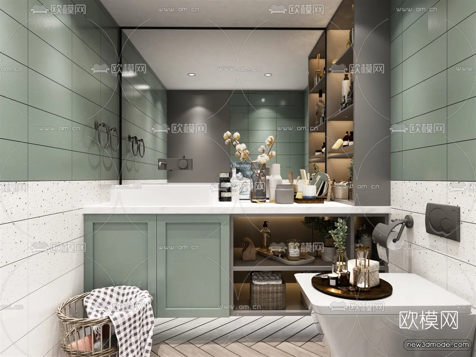 Nordic Style Interior 3D Blocks - Bathroom 3D Model - 507