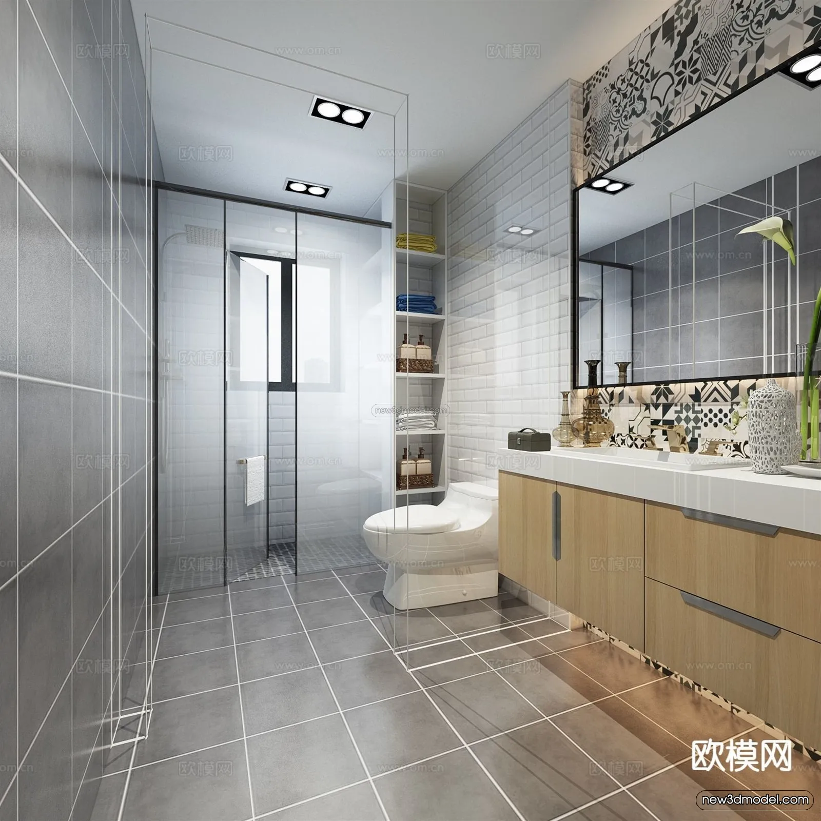 Nordic Style Interior 3D Blocks - Bathroom 3D Model - 510