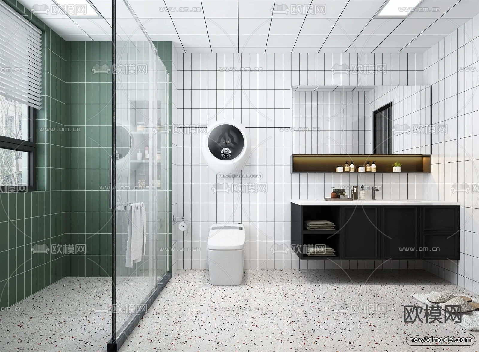 Nordic Style Interior 3D Blocks - Bathroom 3D Model - 515