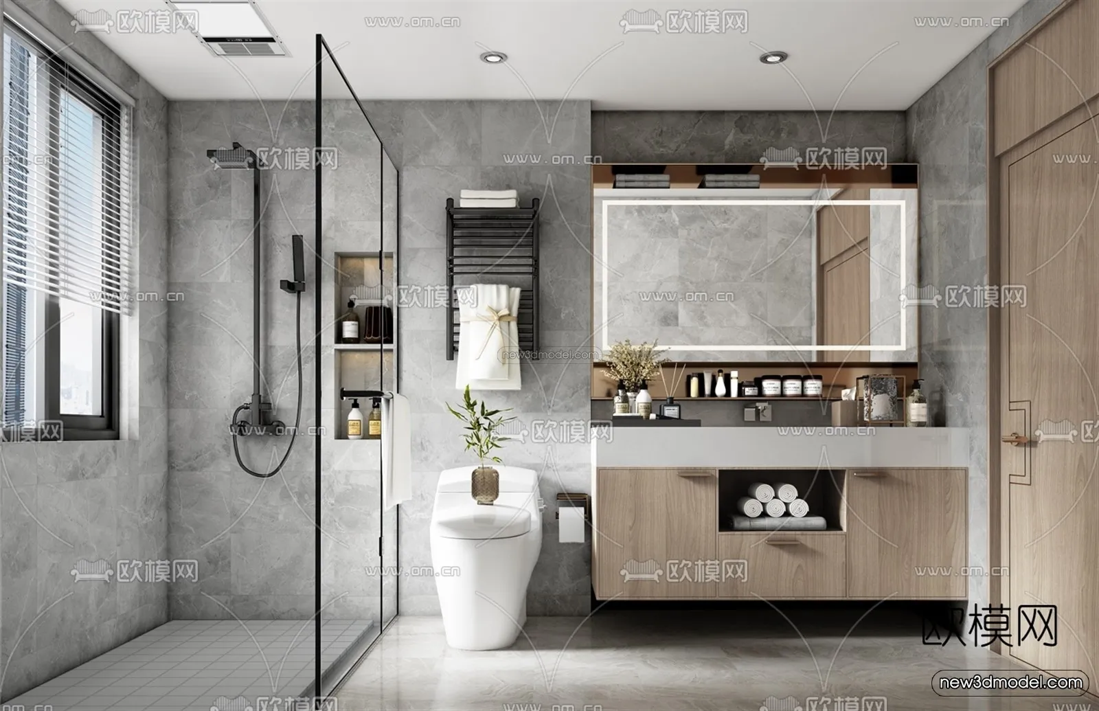 Nordic Style Interior 3D Blocks - Bathroom 3D Model - 522