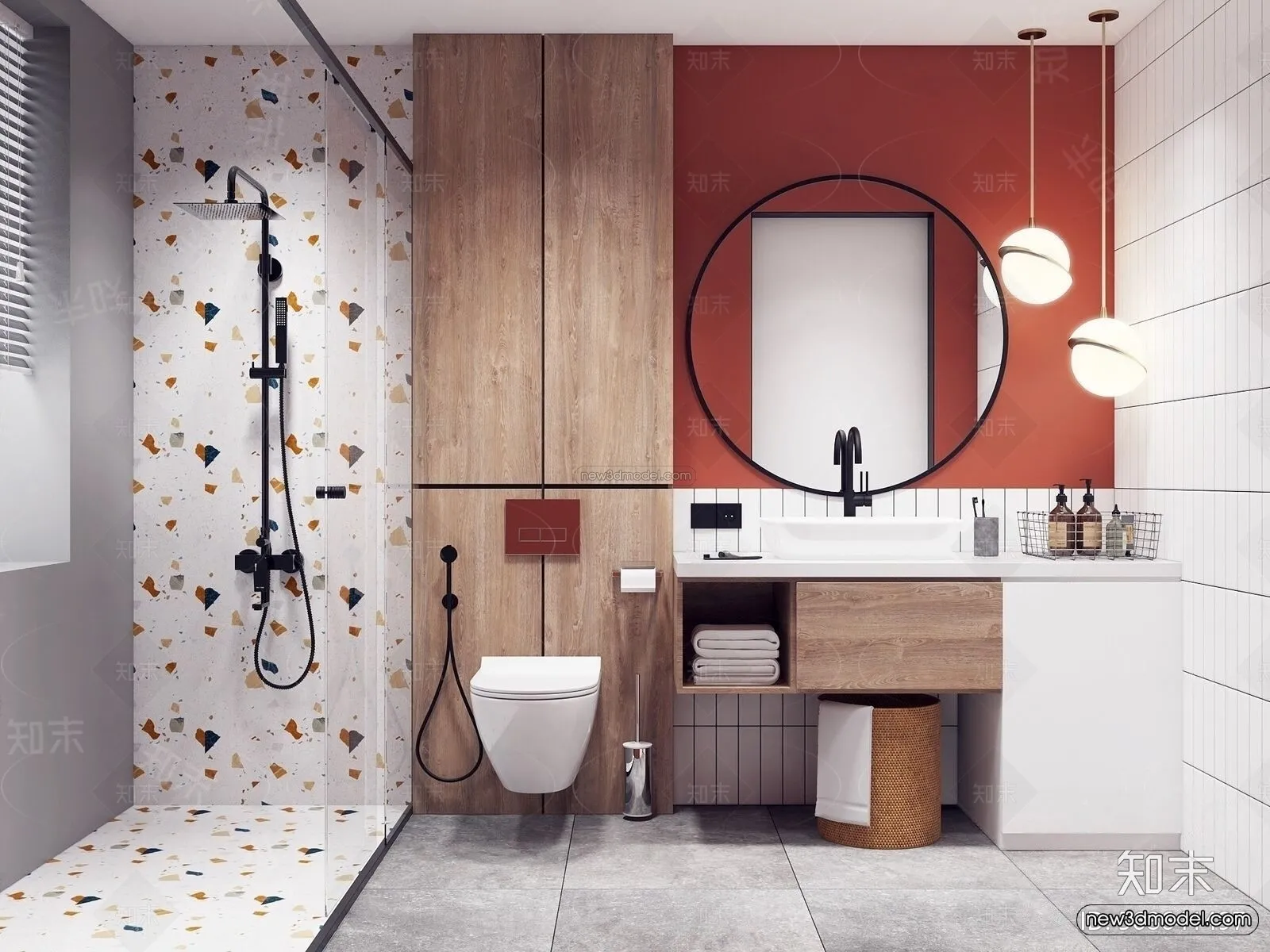 Nordic Style Interior 3D Blocks - Bathroom 3D Model - 523
