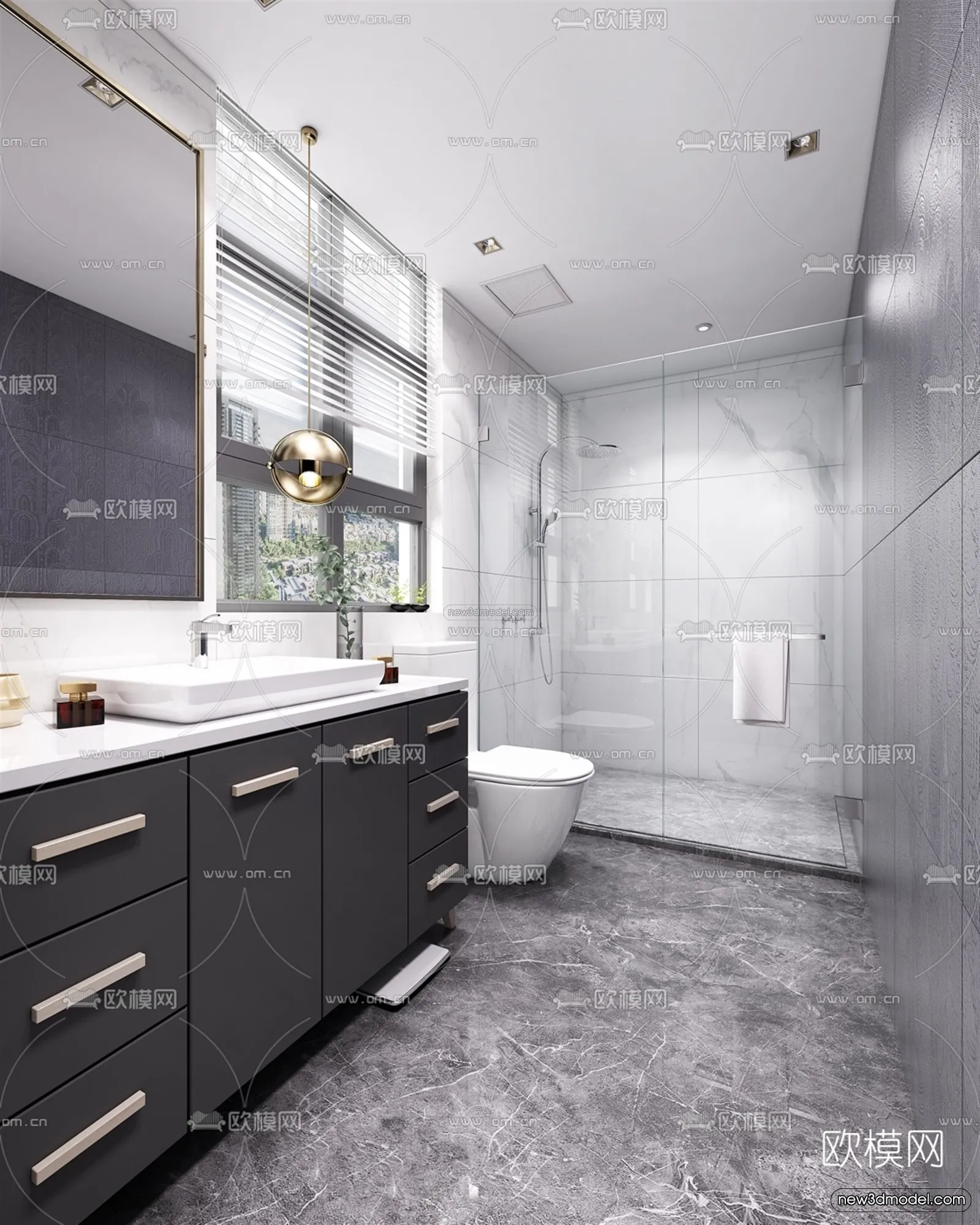 Nordic Style Interior 3D Blocks - Bathroom 3D Model - 529