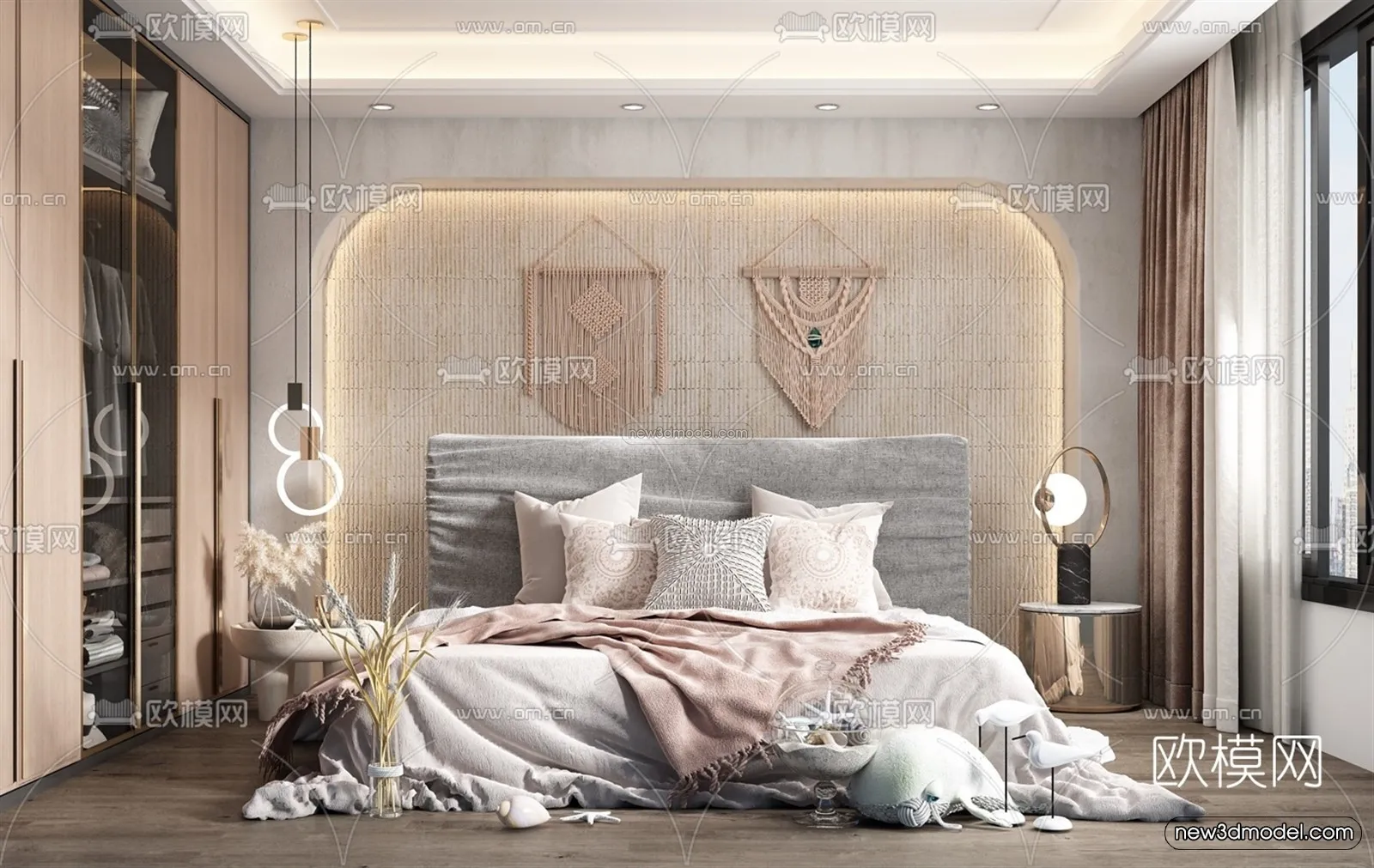Nordic Style Interior 3D Blocks - Bedroom 3D Model - 271