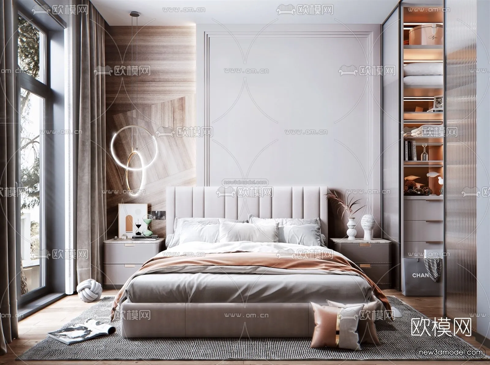 Nordic Style Interior 3D Blocks - Bedroom 3D Model - 293