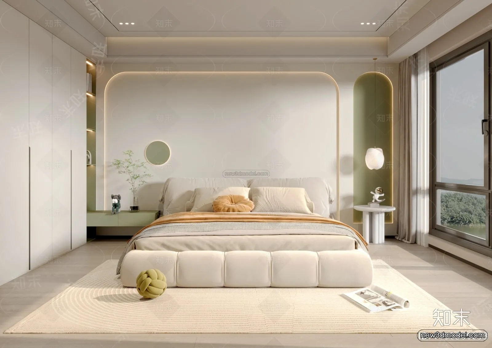 Nordic Style Interior 3D Blocks - Bedroom 3D Model - 314