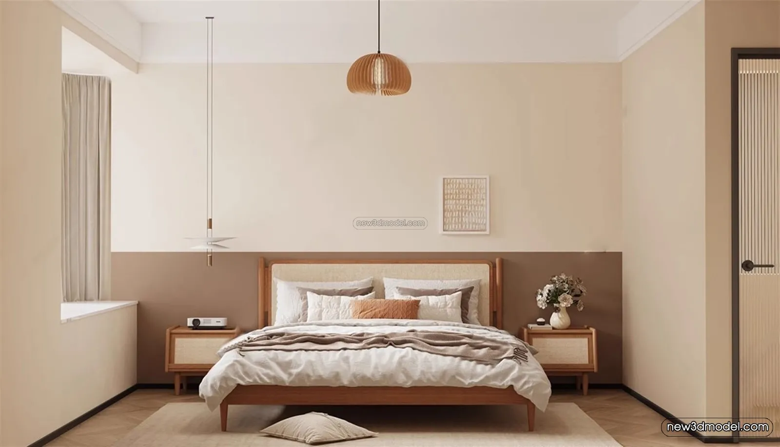 Nordic Style Interior 3D Blocks - Bedroom 3D Model - 317