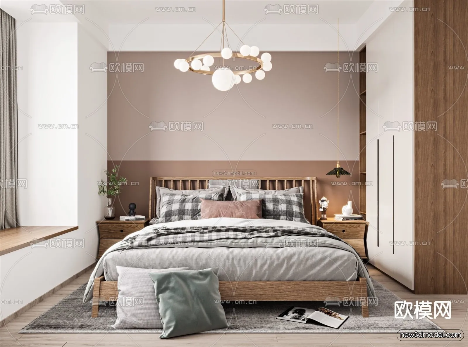 Nordic Style Interior 3D Blocks - Bedroom 3D Model - 326
