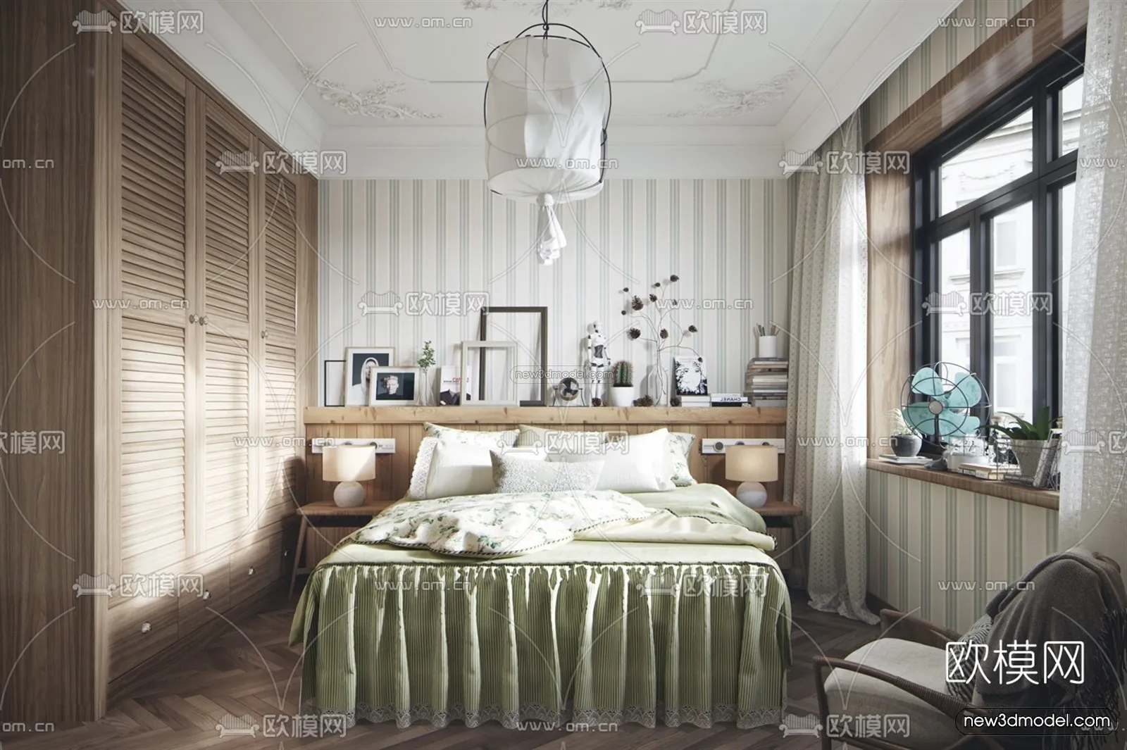 Nordic Style Interior 3D Blocks - Bedroom 3D Model - 355