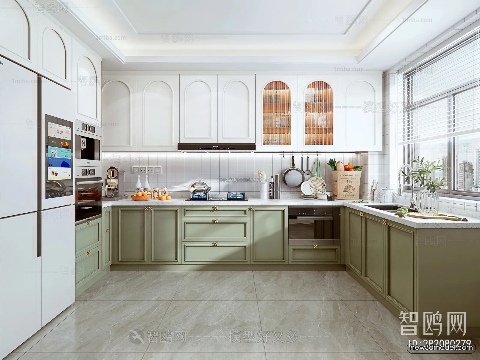 Nordic Style Interior 3D Blocks - Kitchen 3D Model - 434