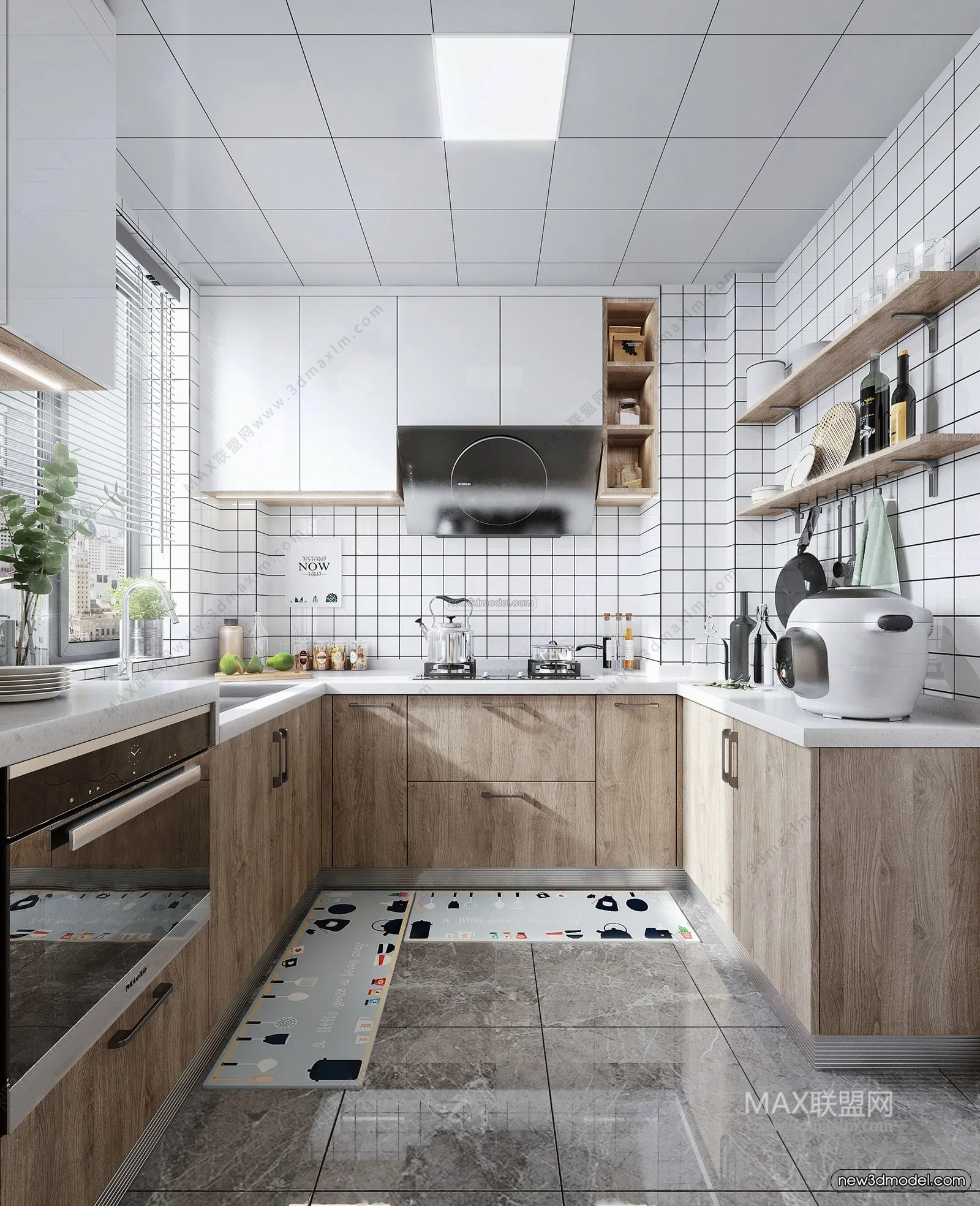 Nordic Style Interior 3D Blocks - Kitchen 3D Model - 435