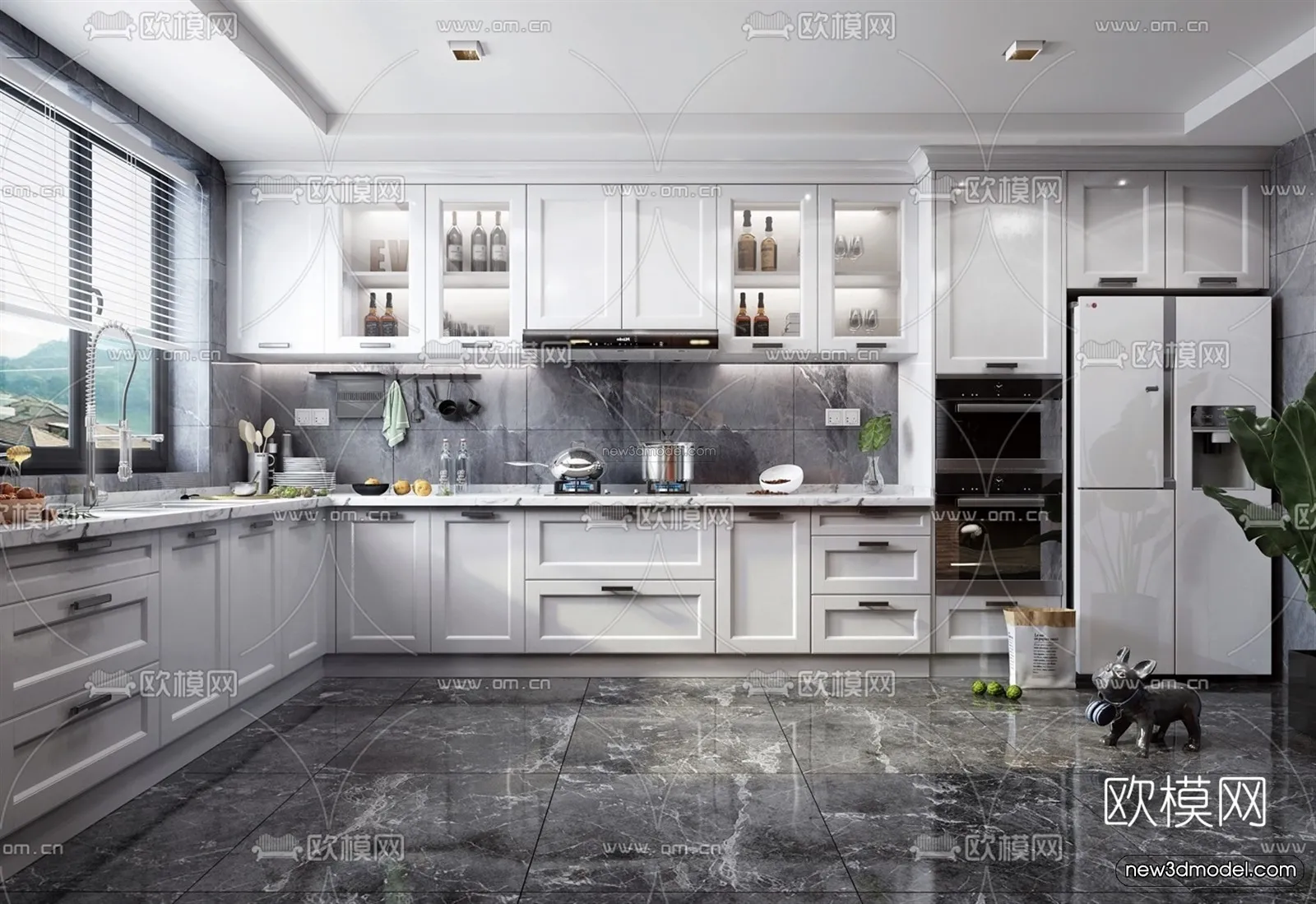 Nordic Style Interior 3D Blocks - Kitchen 3D Model - 439