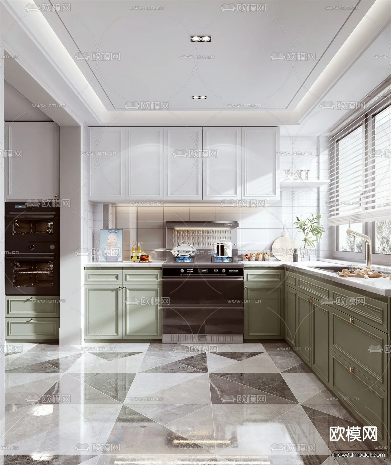 Nordic Style Interior 3D Blocks - Kitchen 3D Model - 441