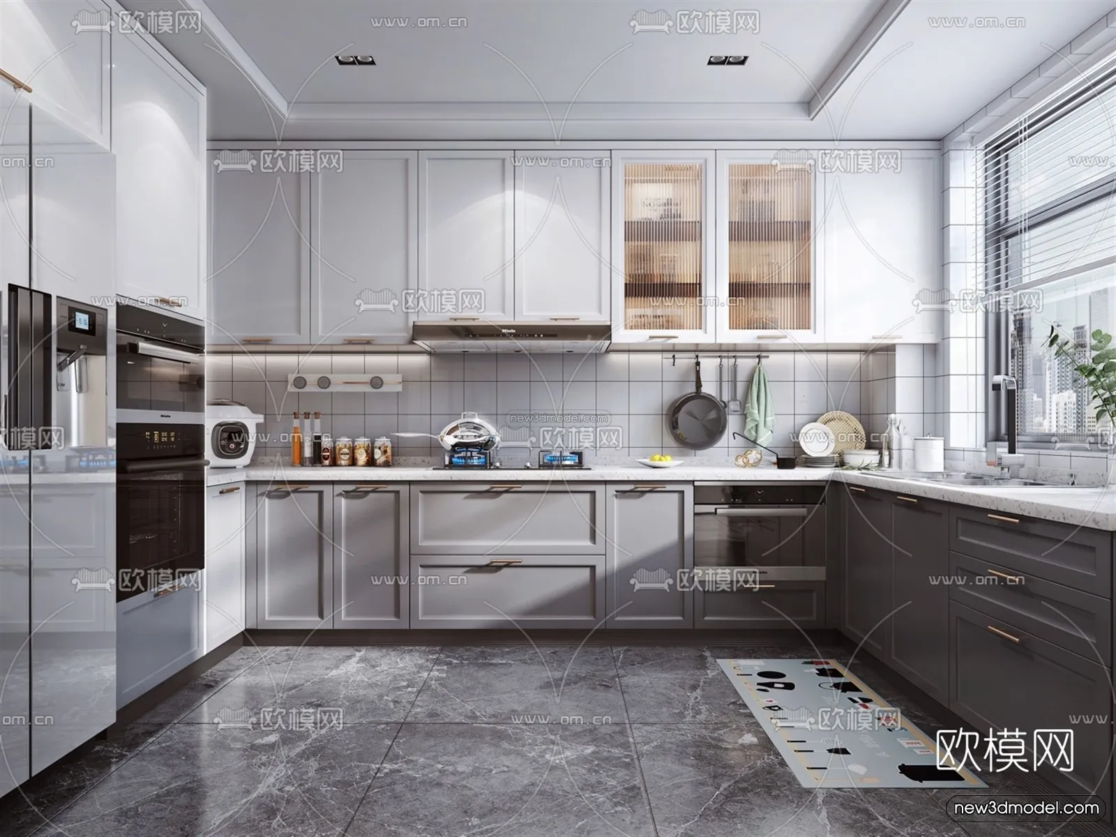 Nordic Style Interior 3D Blocks - Kitchen 3D Model - 448