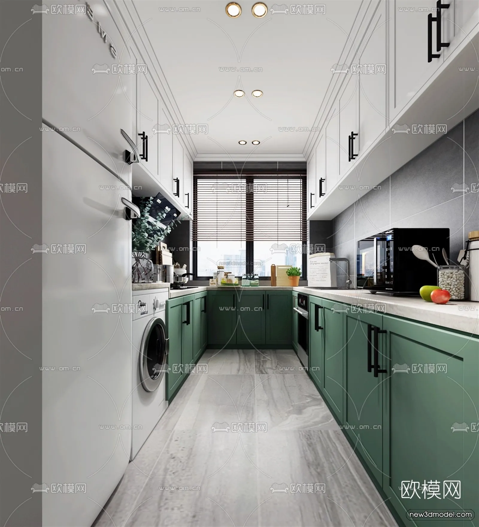 Nordic Style Interior 3D Blocks - Kitchen 3D Model - 452