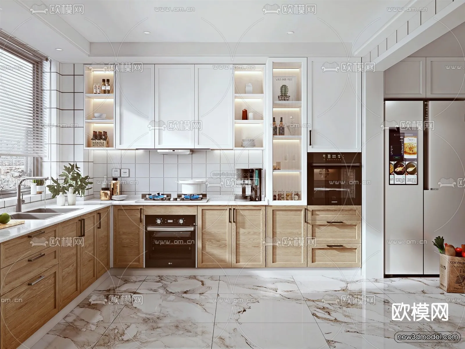 Nordic Style Interior 3D Blocks - Kitchen 3D Model - 463