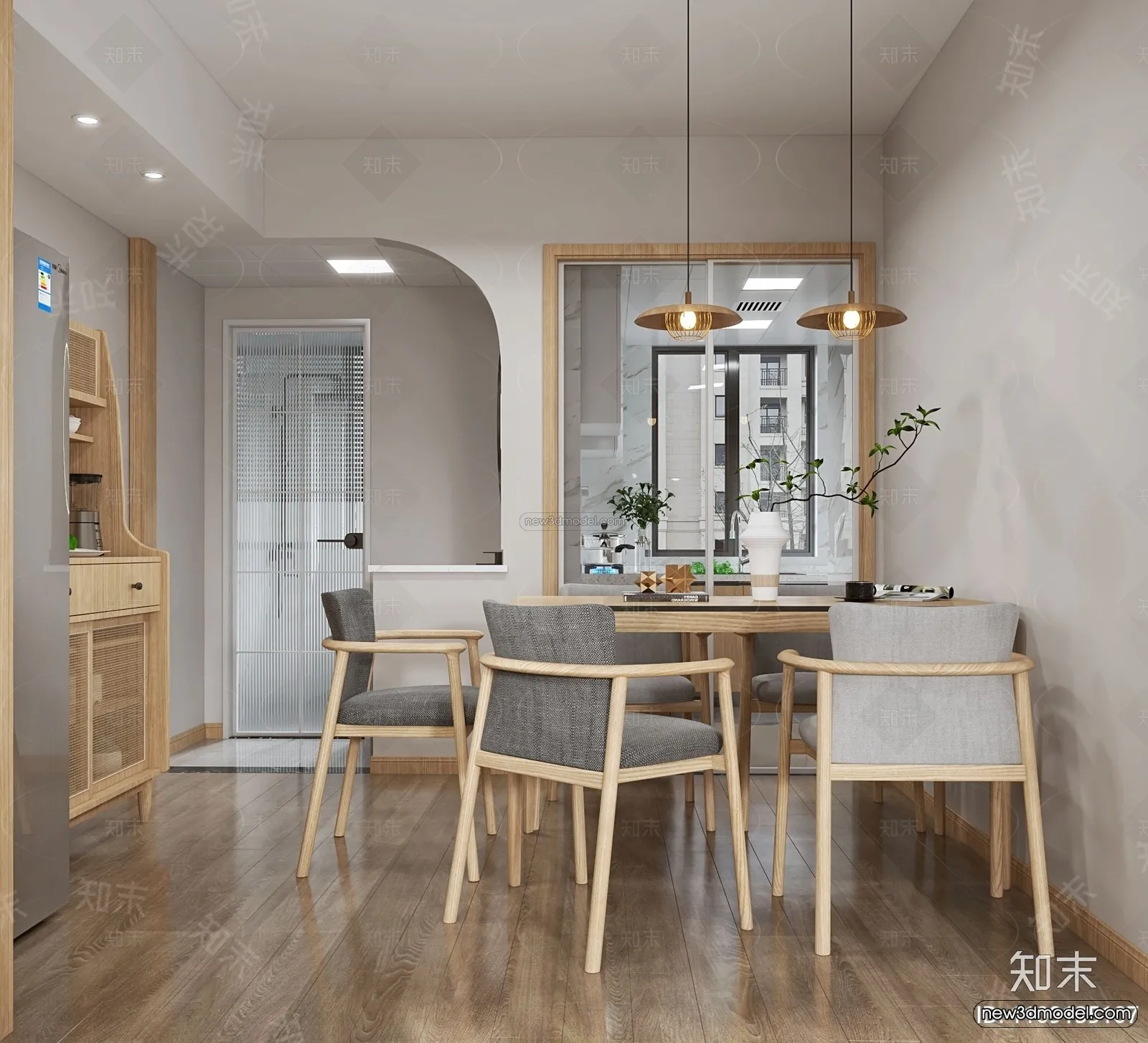 Nordic Style Interior 3D Blocks - Living Room 3D Model - 001