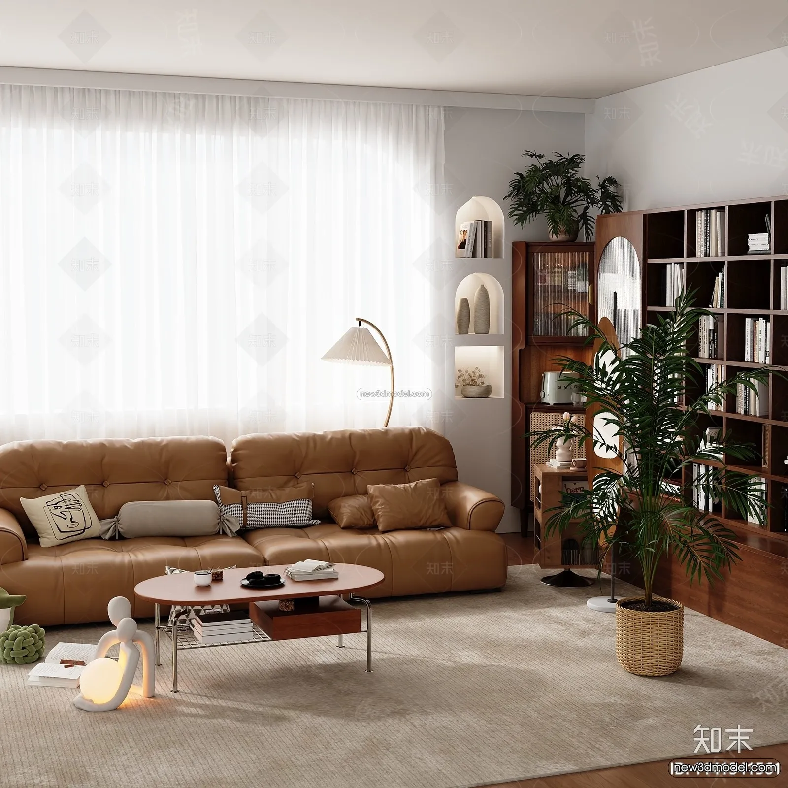 Nordic Style Interior 3D Blocks - Living Room 3D Model - 012